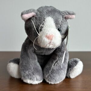 Mary Meyer Squeeze Me Grey & White Cat Kitten Plush
